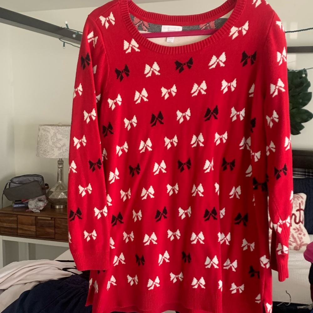 Charter Club Tunic Red Christmas Circle